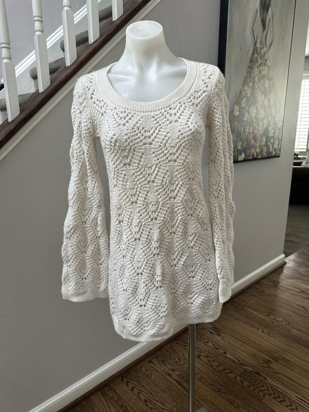 Autumn Cashmere Knit Crochet Dress Size XS